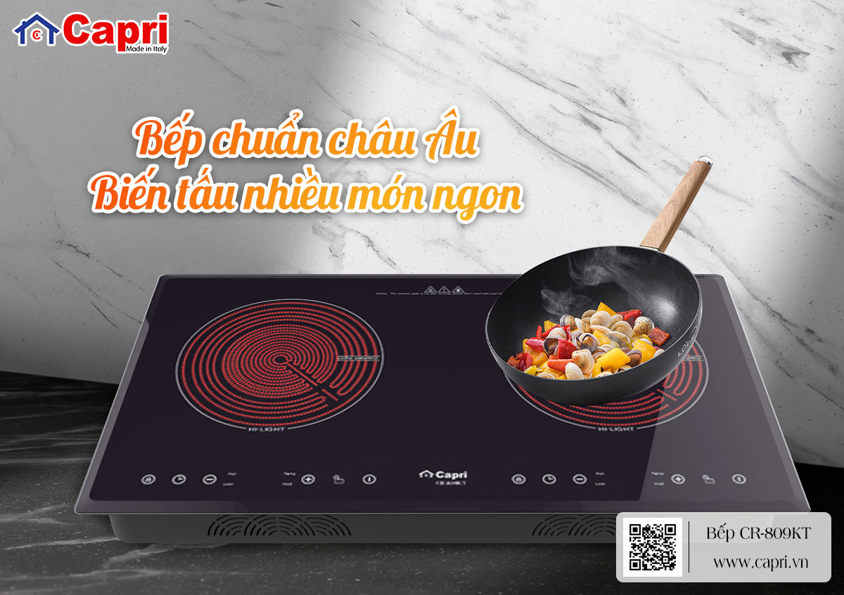 Bếp hồng ngoại hiện đại trang bị nhiều tính năng vượt trội
